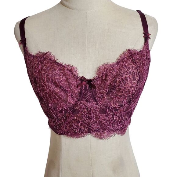 Victoria's Secret Burgundy & Gold Dream Angel's Push Up Without Badding Bra Top - Picture 1 of 5